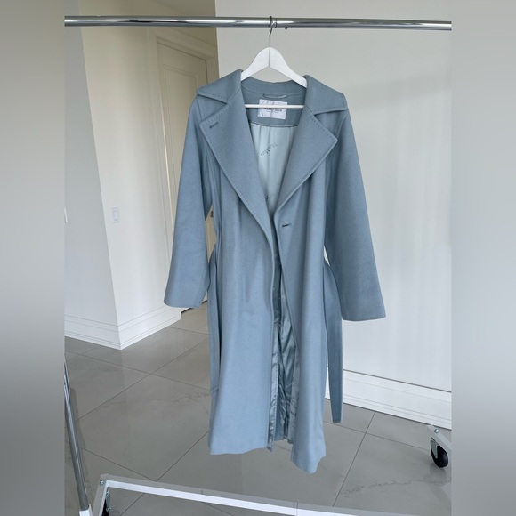 MaxMara Manuela Icon Blue Belted Coat - Picture 3 of 13